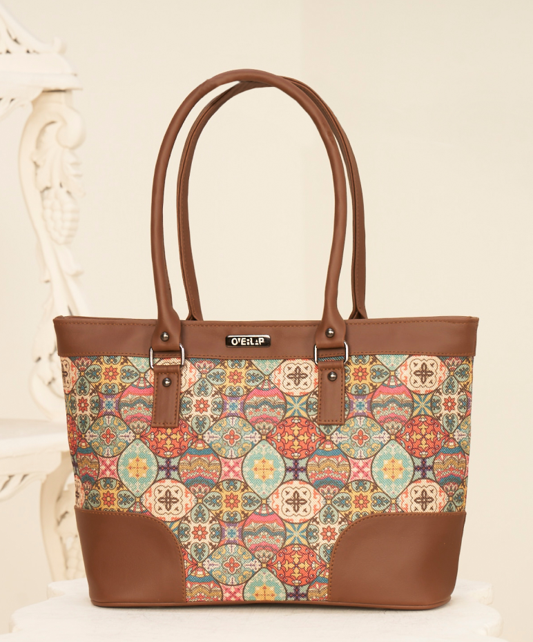 Artistic Printed Polycotton Canvas Tote Bag - Versatile Style for Everyday Use