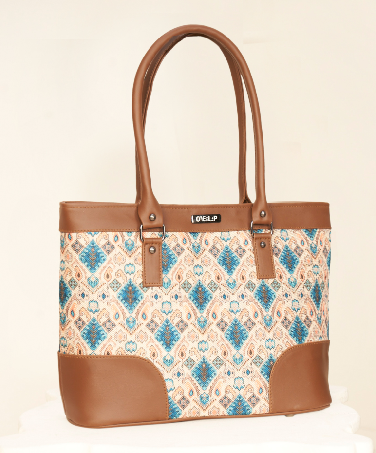 Ethnic Inspired Jute Tote Bag - Vibrant Print & Sustainable Design