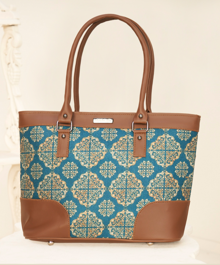 Boho Chic Jute Canvas Tote - Eco-Friendly, Printed, & Versatile