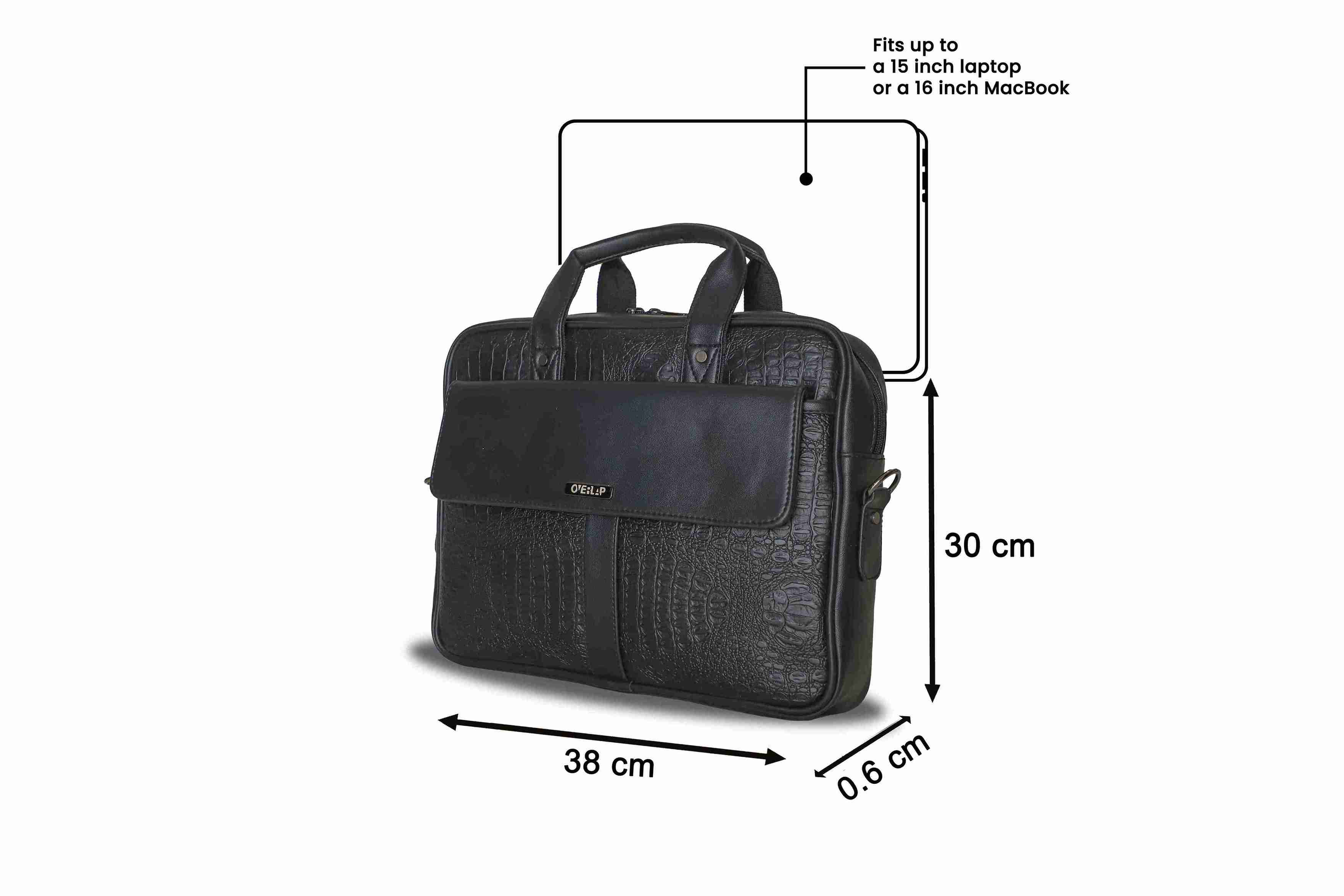 Executive Genuine Leather Laptop Bag - Classic Elegance for Business Professionals