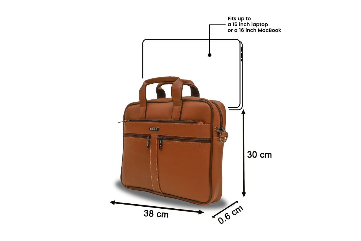 Premium Genuine Leather Laptop Bag for Men - Timeless Elegance & Durability