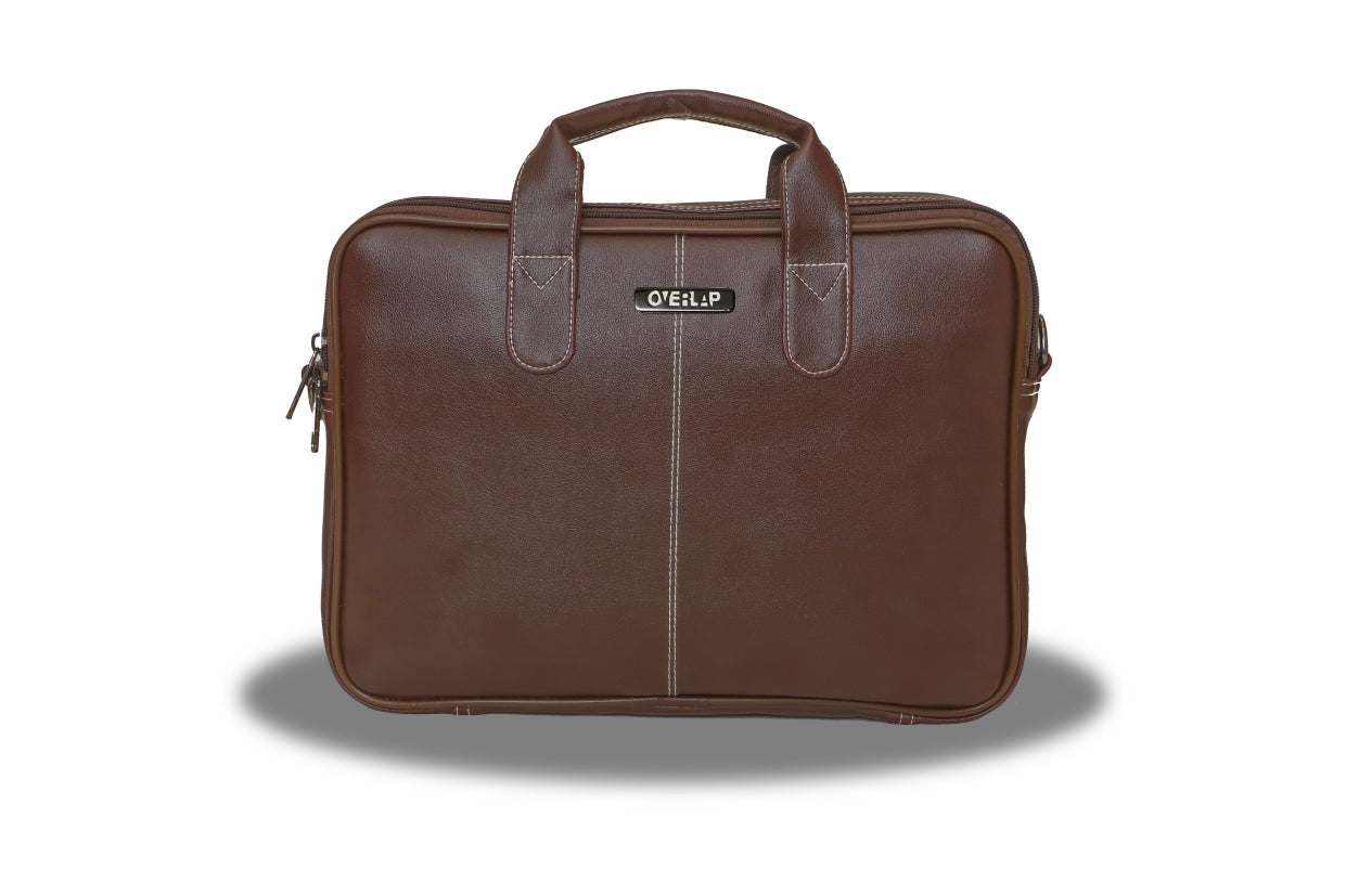 Classic Genuine Leather Laptop Bag - Timeless Elegance for Professionals