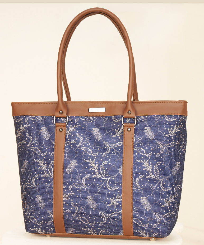 Vibrant Printed Polycotton Jute Tote Bag - Stylish Utility for Everyday Use